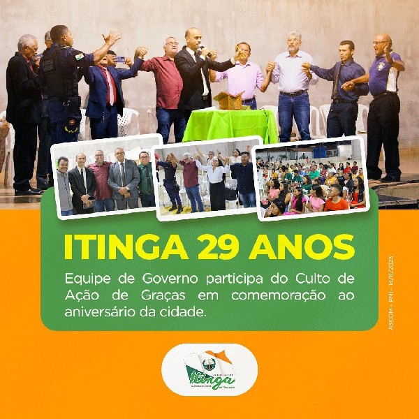 Equipe de Governo participa do Culto de Ação de Graças em comemoração ao aniversário da cidade